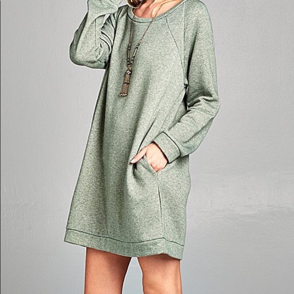 Sage pocket tunic dress - Picture 1 of 3